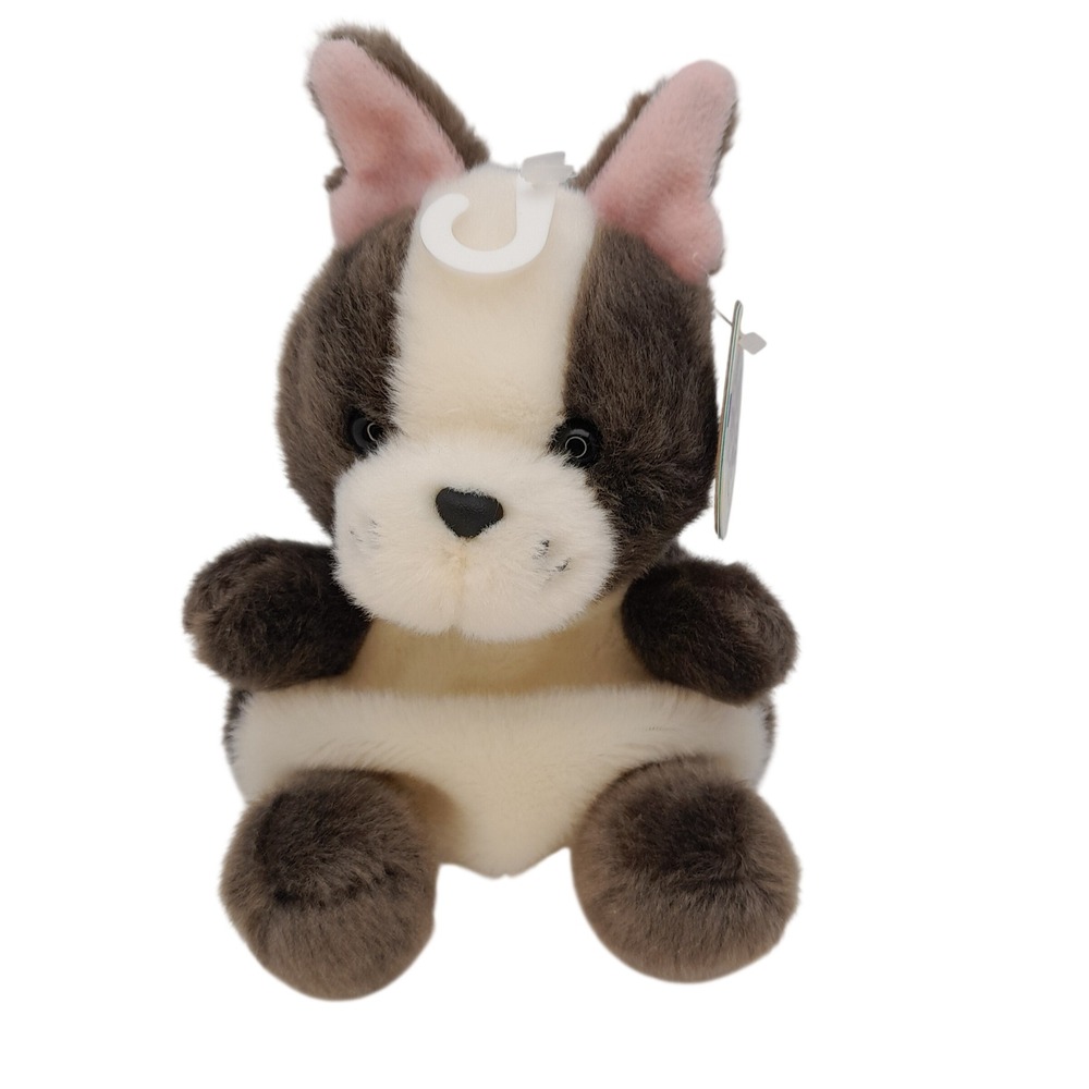 Aurora Palm Pals Boston Terrier Plush Stuffed Animal Dog Black White 5 inch